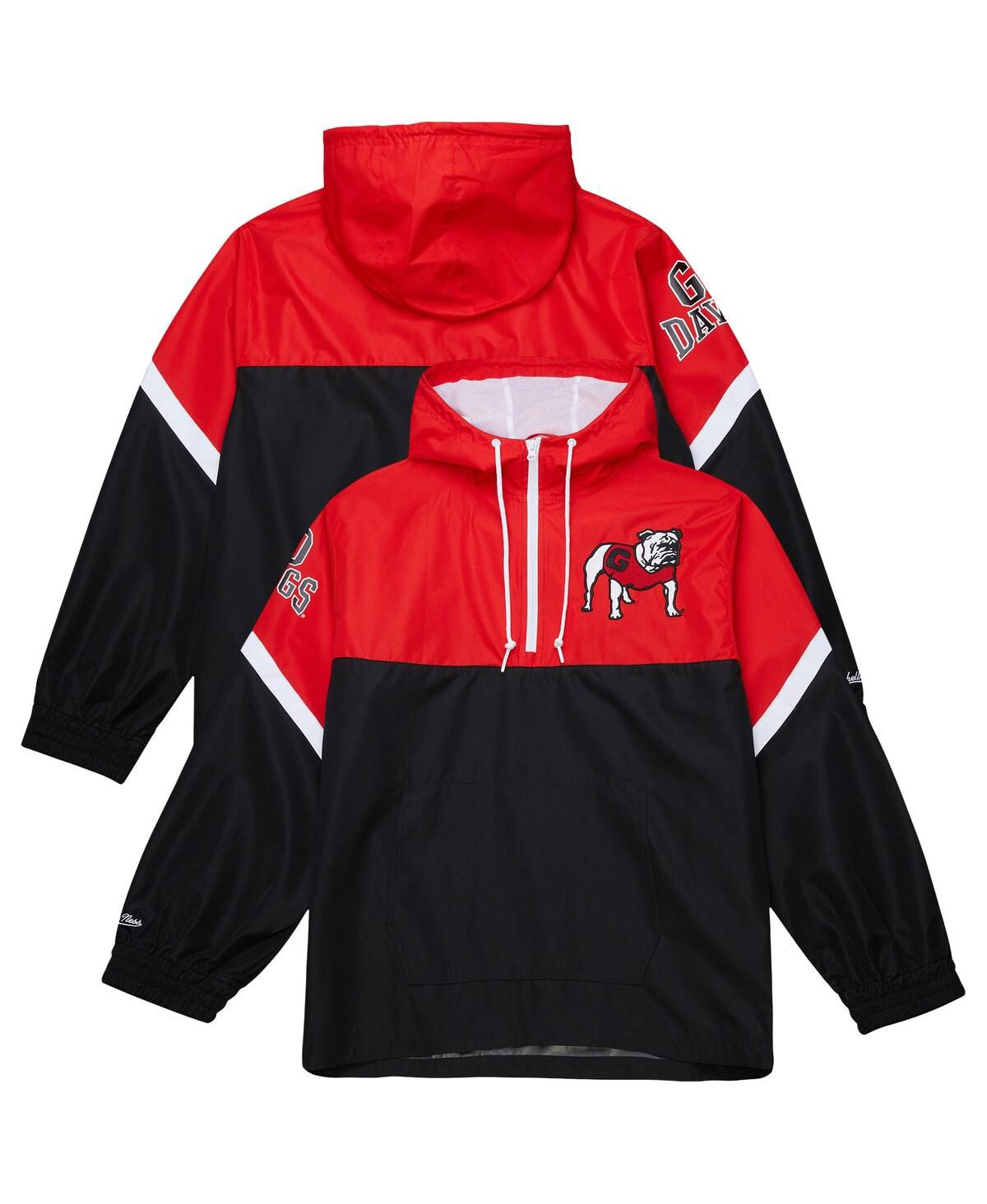 Мужская красно-черная ветровка-анорак с логотипом Georgia Bulldogs Tie Breaker, винтажная легкая ветровка-анорак на молнии