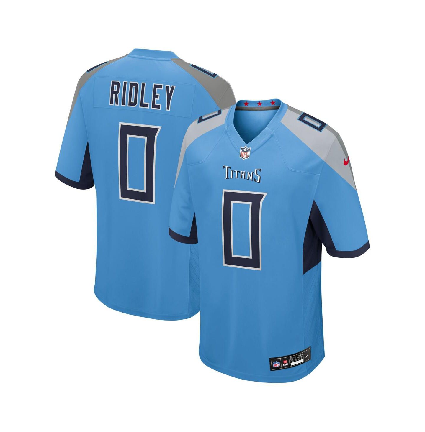 Мужской топ Nike Calvin Ridley Light Blue Tennessee Titans Team Game Jersey — фото 1