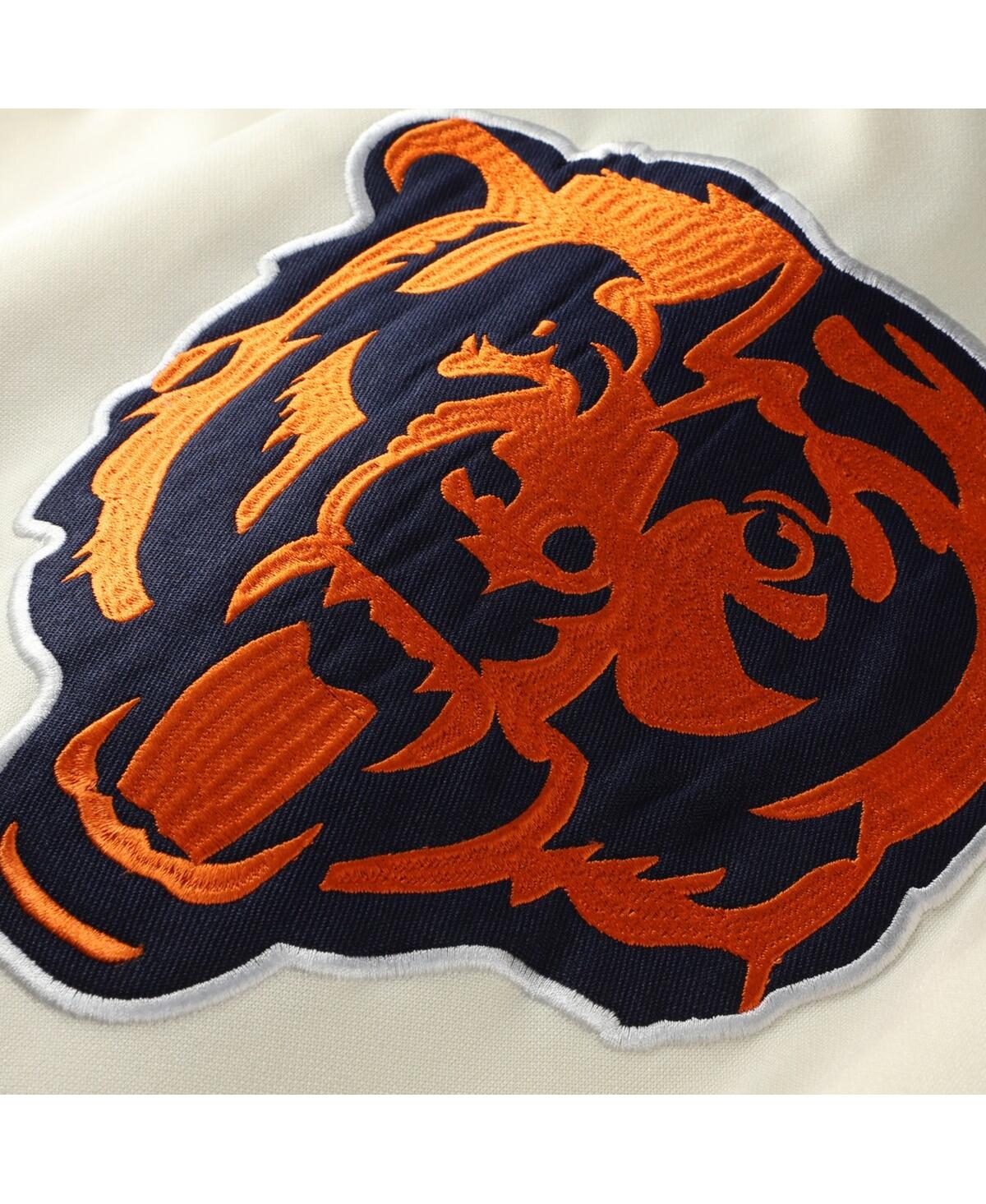 Profile Men's Oatmeal Chicago Bears Big Tall Chest Print And Logo Short Sleeve Pullover Hoodie In Brown