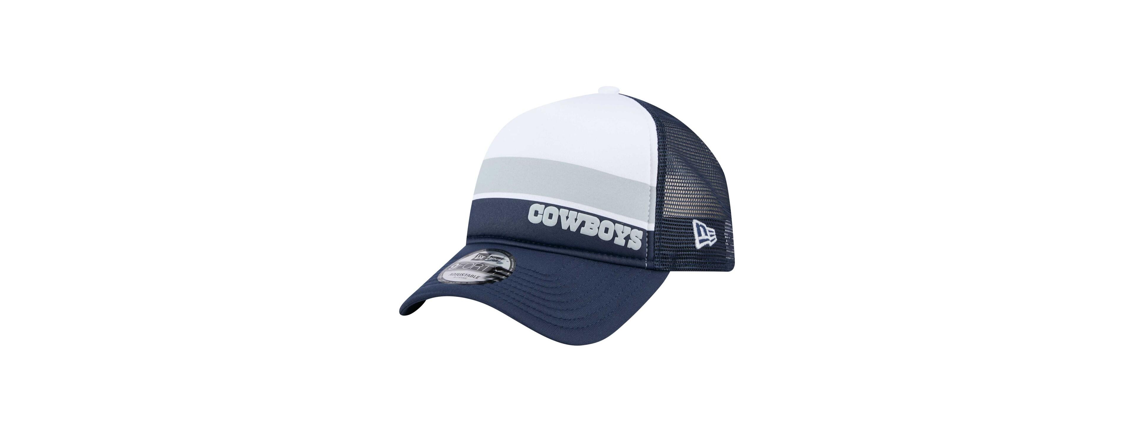 New Era Big Boys and Girls White/Navy Dallas Cowboys Sport Night Color Block 9FORTY A-Frame Trucker Adjustable Hat