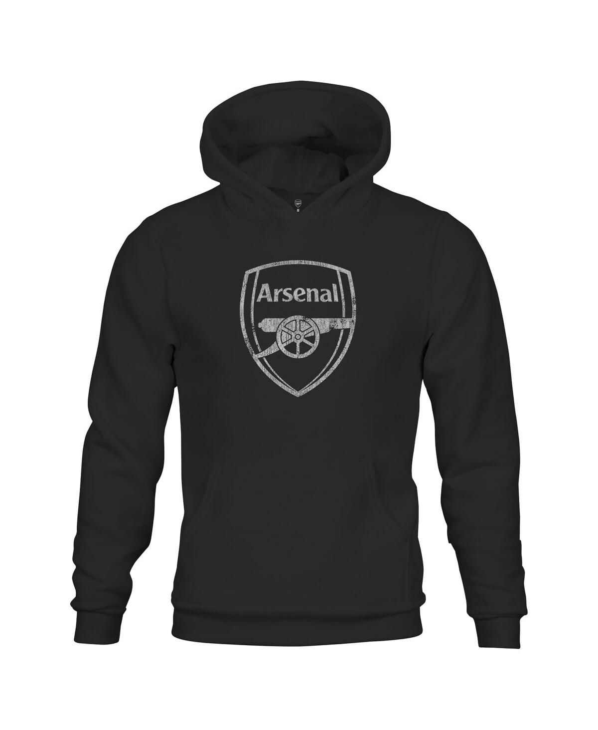 1863fc Big Boys And Girlsâ Black Arsenal Mono Badge Fleece Pullover Hoodie In Black