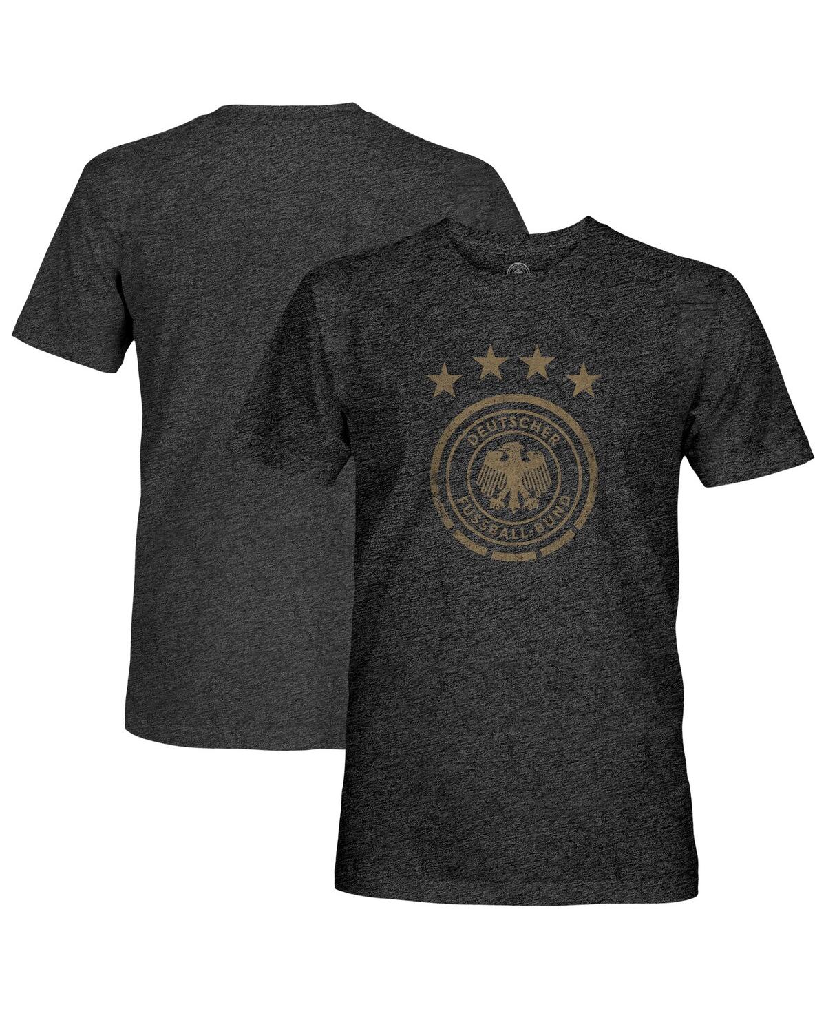 1863fc Men's Heather Black Germany National Team Mono Badge Vintage Tri-blend T-shirt In Black