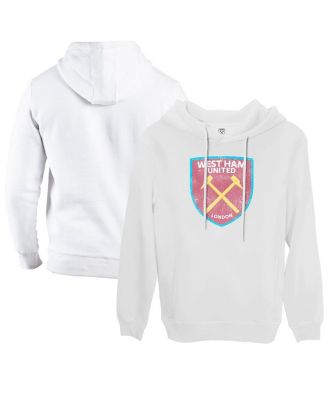 1863FC - Men's White West Ham United Color Badge Fleece Pullover Hoodie