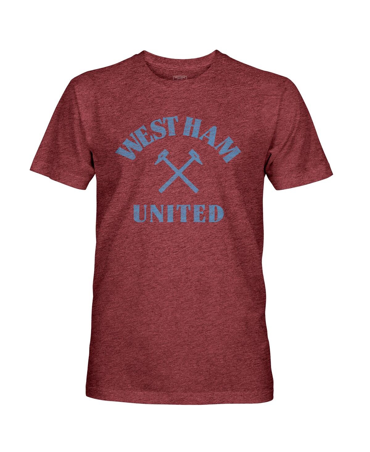 1863fc Men's Heather Claret West Ham United Team Arch Vintage Tri-blend T-shirt In Burgundy