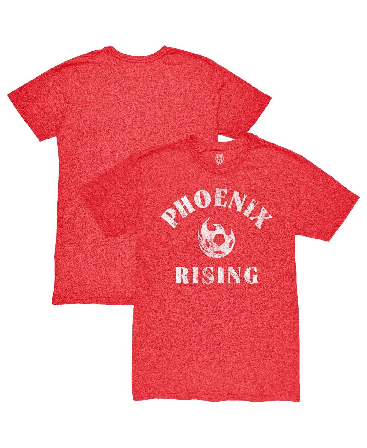1863FC Men's Heather Red Phoenix Rising Fc Team Arch Vintage Tri-Blend T-Shirt