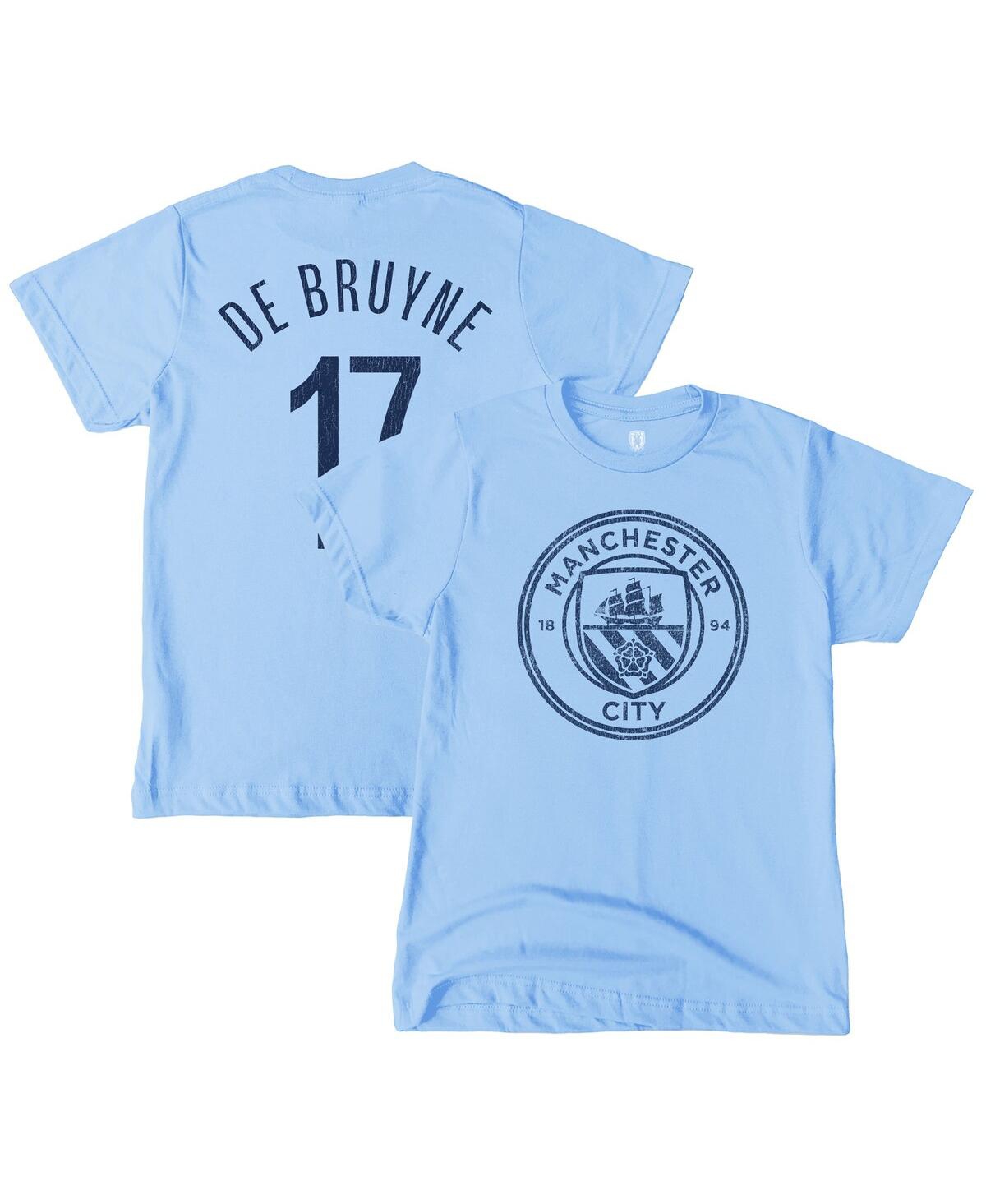 1863FC Big Boys and Girls Kevin De Bruyne Sky Blue Manchester City Player T-Shirt