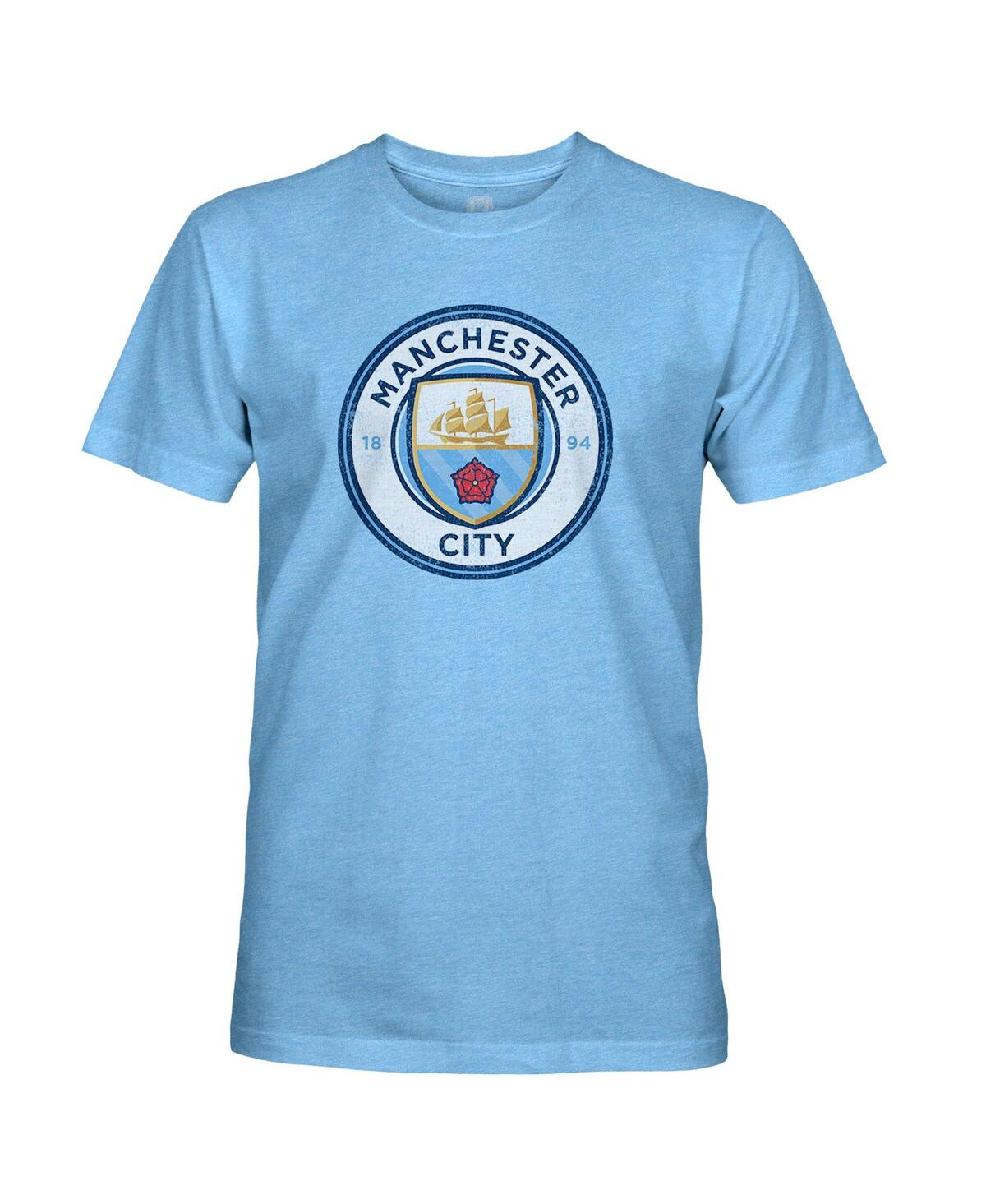 1863fc Men's Sky Blue Manchester City Color Crest Twisted Tri-blend Slub T-shirt In Blue
