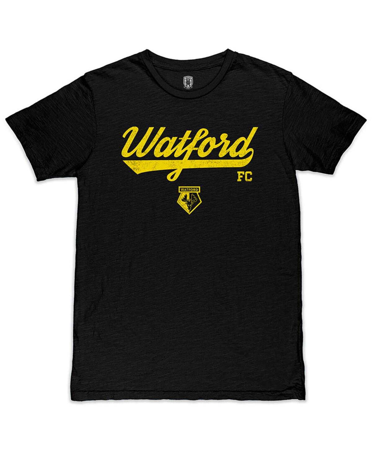 1863fc Men's Black Watford Script Slub T-shirt In Black