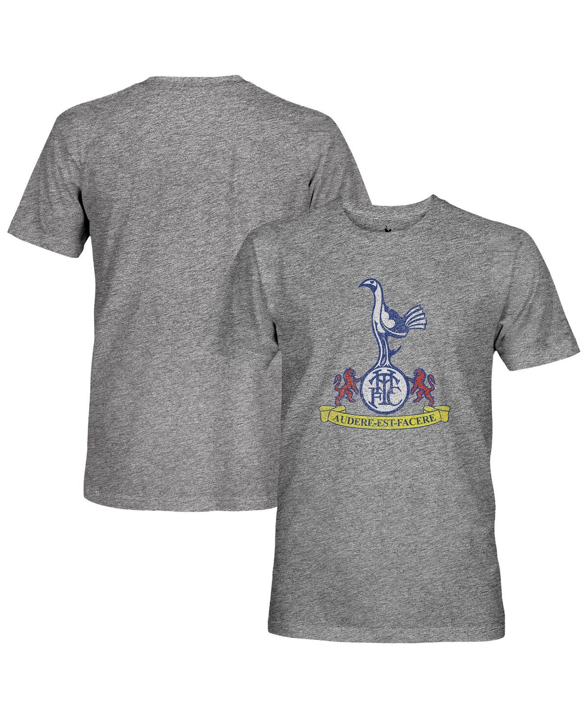 1863fc Men's Heather Gray Tottenham Hotspur Retro Crest Twisted Tri-blend Slub T-shirt In Gray