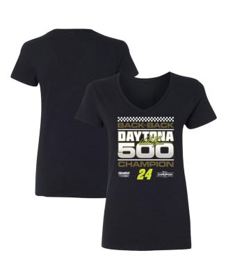 Checkered Flag Sports - Women's Black William Byron 2025 Daytona 500 Exclusive V-Neck T-Shirt
