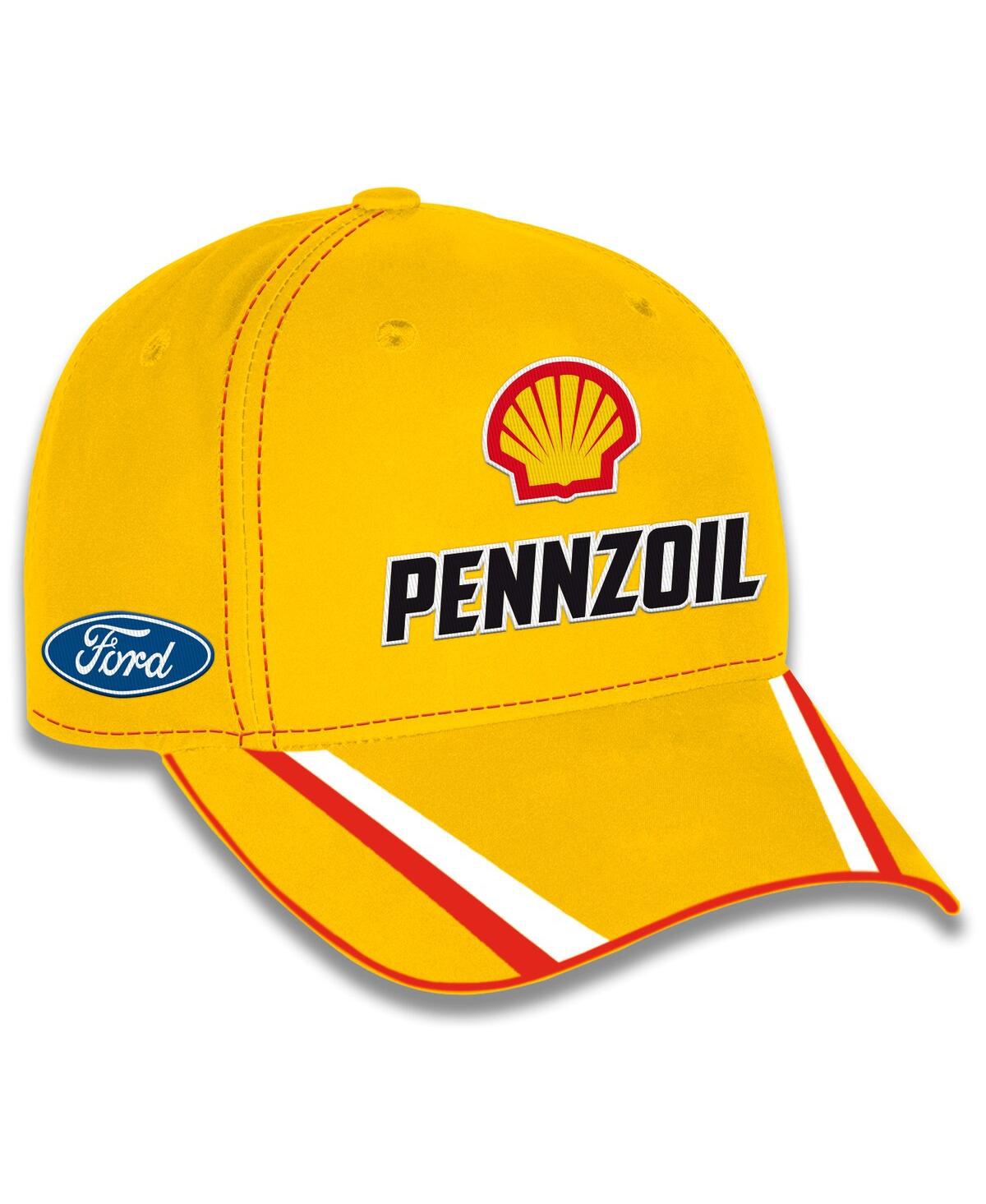 Checkered Flag Sports Men's And Women's Yellow Joey Logano Shell Pennzoil Uniform Adjustable Hat In Yellow