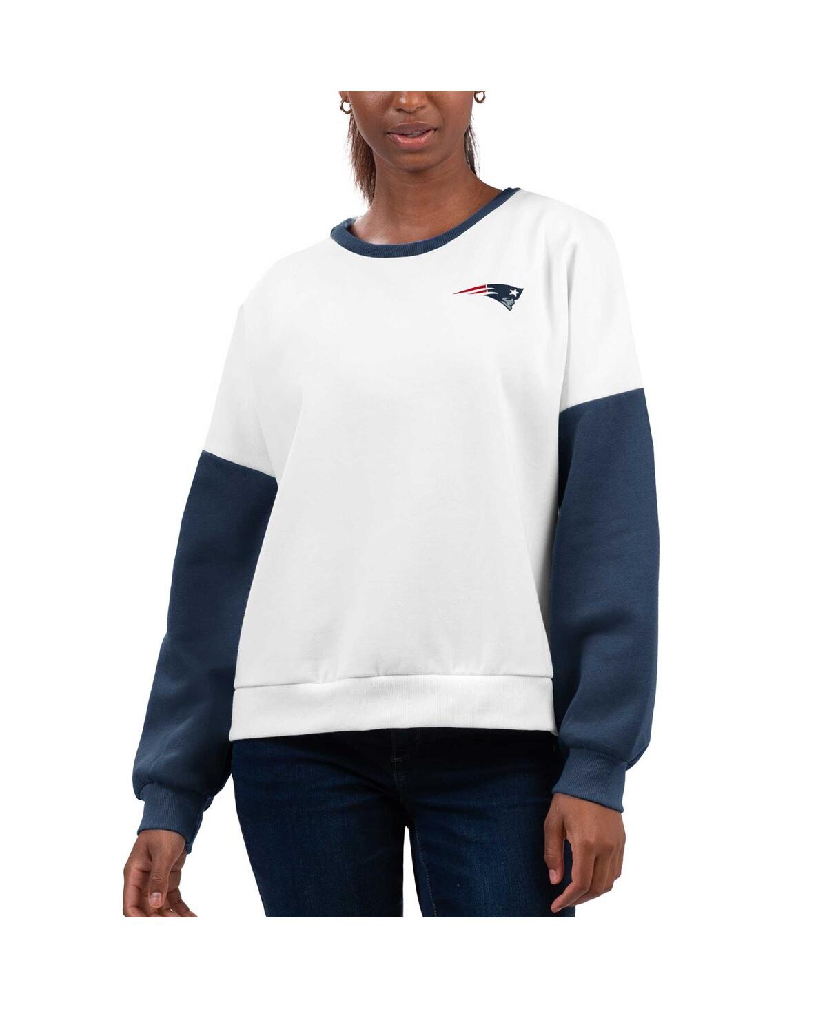 G-iii 4her By Carl Banks Women's White New England Patriots A-game Pullover Sweatshirt