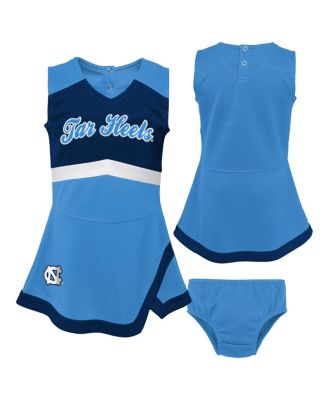 Outerstuff - Girls Preschool 2-Piece Carolina Blue North Carolina Tar Heels Cheer Captain Jumper Dress Bloomers Set