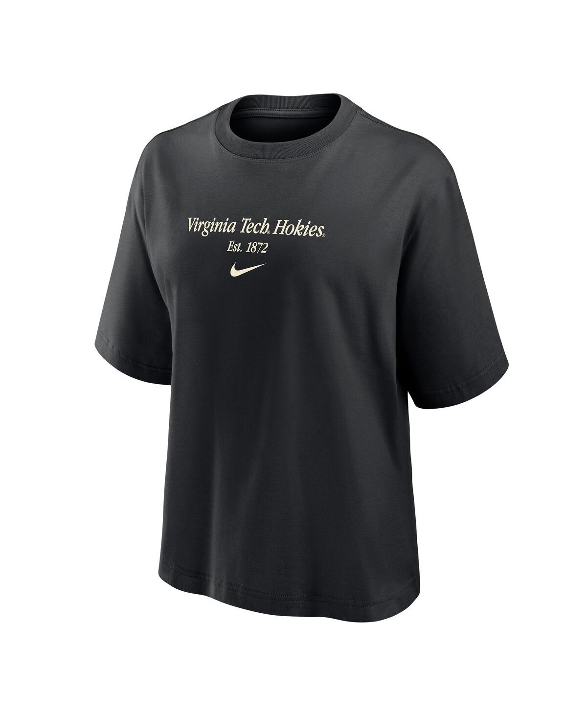 Nike Women's Black Virginia Tech Hokies Boxy T-shirt In Black