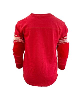 Big Boys and Girls Red Kansas City Chiefs Football Long Sleeve T-Shirt