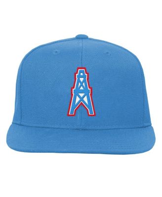 Big Boys and Girls Light Blue Houston Oilers Gridiron Classics Ground Snapback Hat