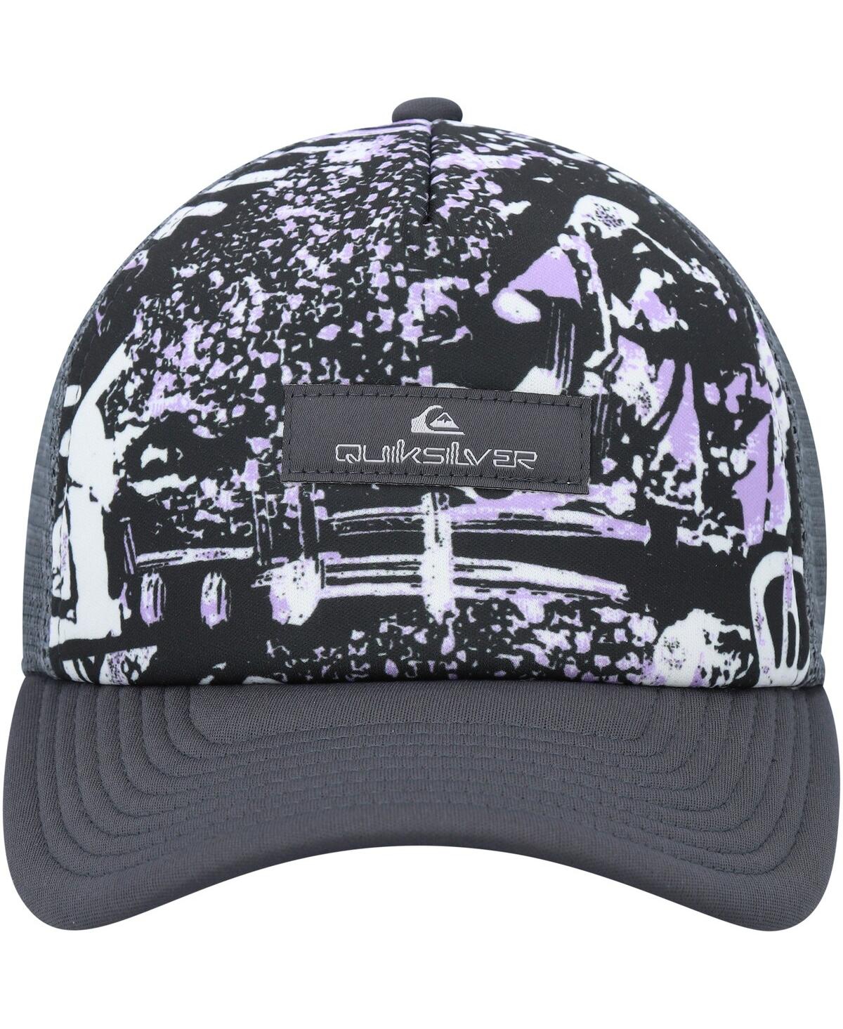 Quiksilver Big Boys And Girls Black Magpie Coop Trucker Snapback Hat In Gray