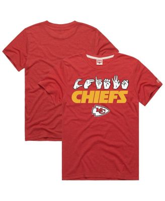 Homage - Men's and Women's Red Kansas City Chiefs NFL ASL Collection by Love Sign Tri-Blend T-Shirt