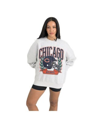 Women's Gray Chicago Bears Heritage Premium Fleece Pullover Sweatshirt