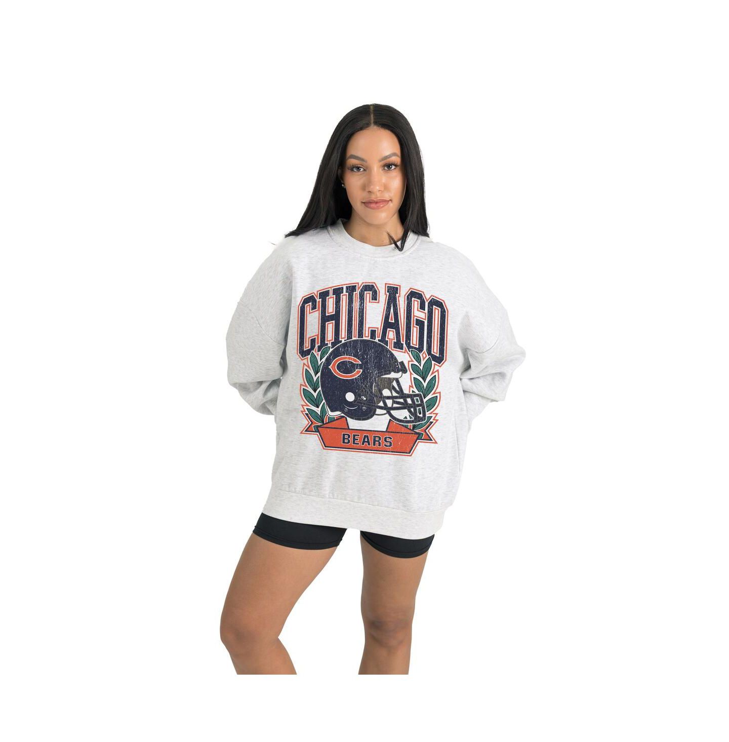 Женский свитшот Gameday Couture Gray Chicago Bears Heritage Premium Fleece Pullover — фото 3