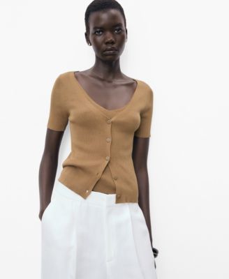 MANGO - Women's Mixed Ribbed Sweater