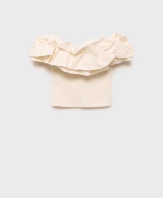 MANGO - Women's Ruffles Strapless Top