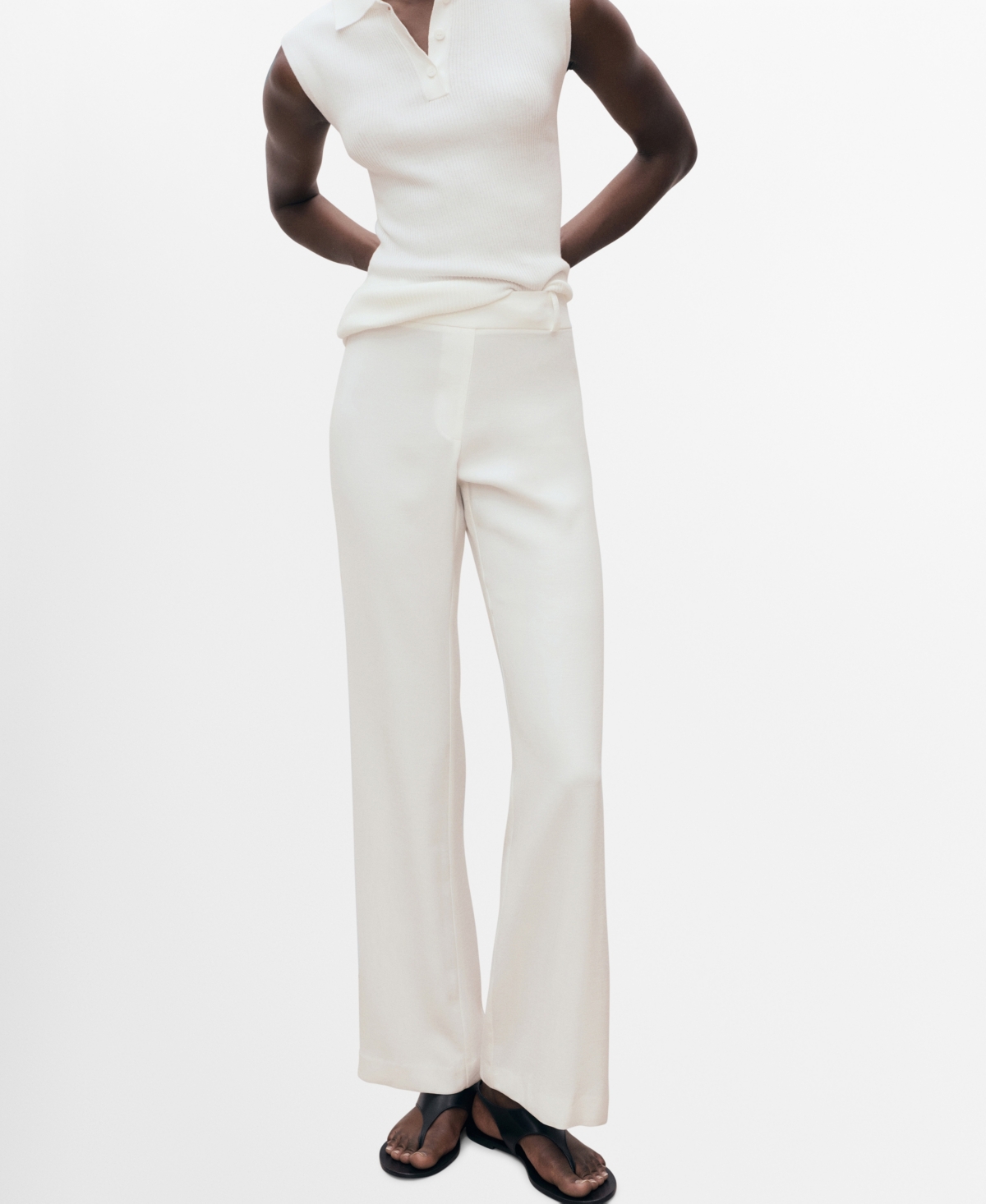 Mango Women's Straight-fit Long Pants In White