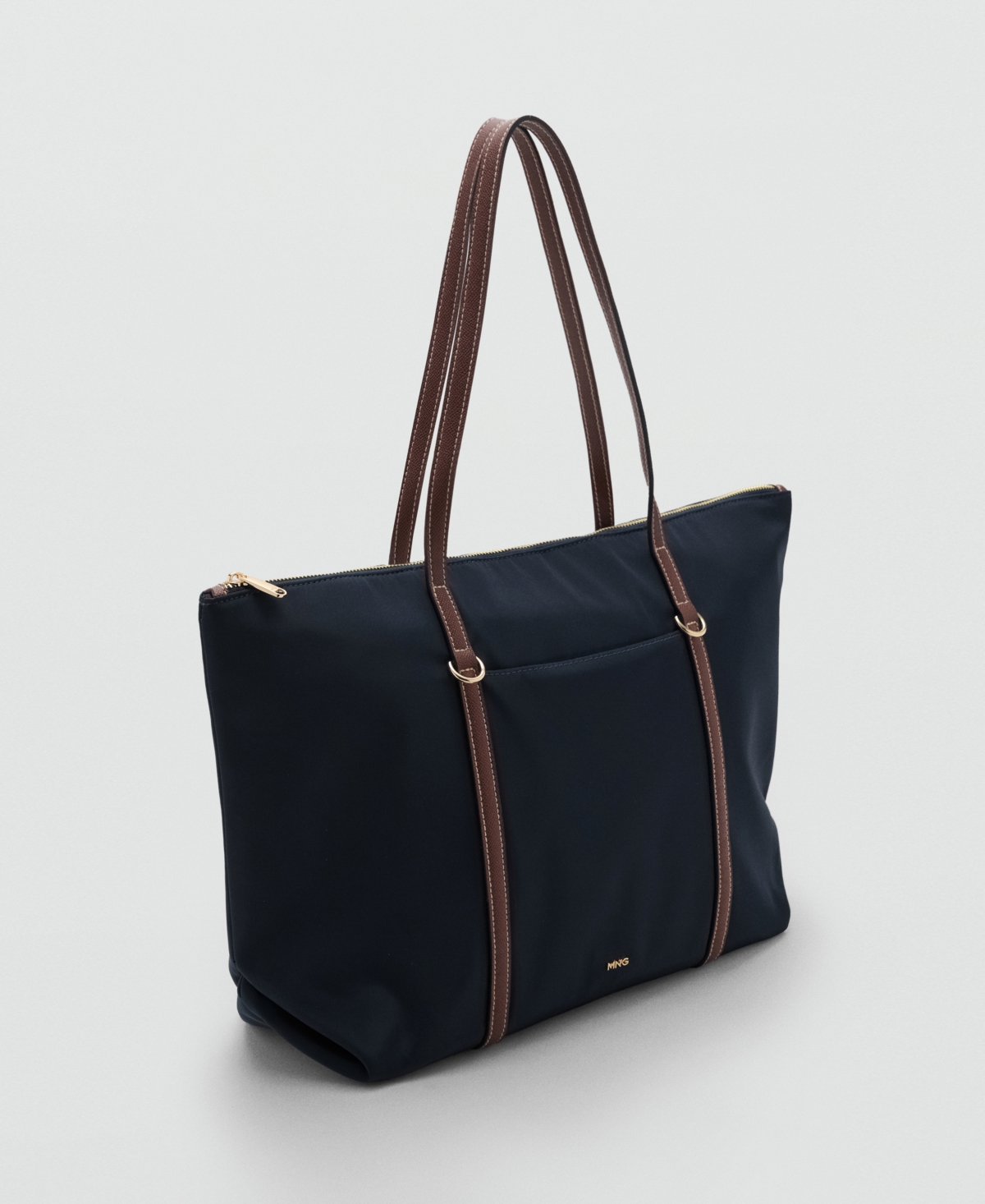 Mango Women's Double Handle Shopper Bag In Blue