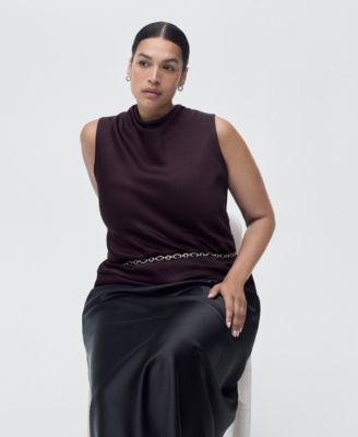 Women's Draped Neck Satin Blouse