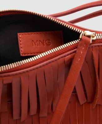 Women's Fringes Detail Large Leather Shoulder Bag