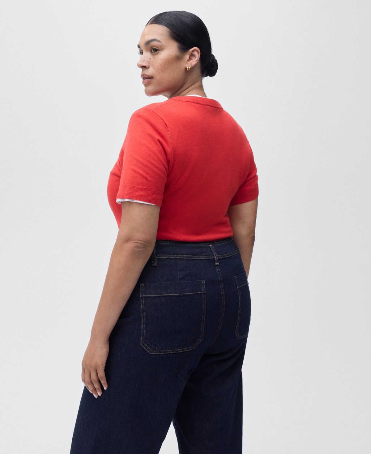 Mango Jessie Patch Pocket Wide Leg Jeans In Blue