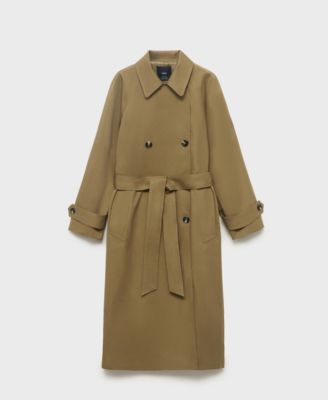 Women's Long Double-Breasted Trench Coat