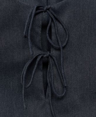 Women's Denim Effect Tie Top