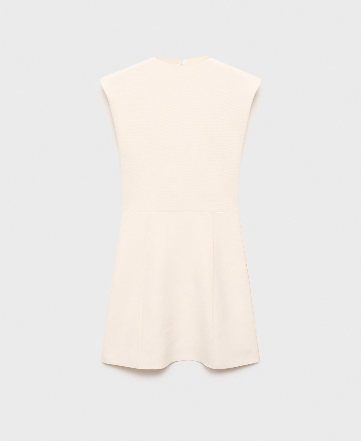 Mango Flared Knit Dress With Perkins Collar In White
