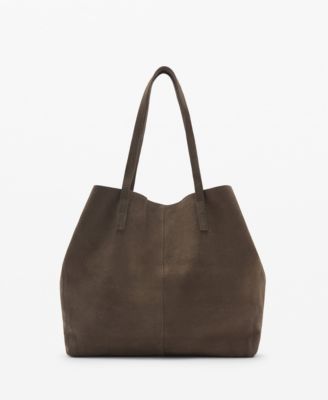 MANGO - Women's Suede Shopper Bag