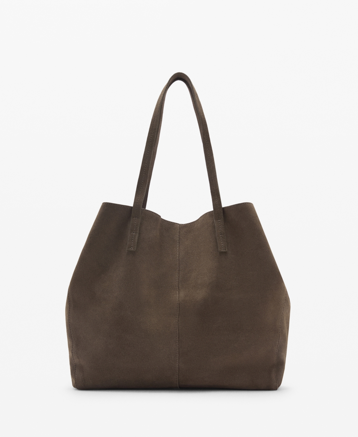 Mango Women's Suede Shopper Bag In Brown