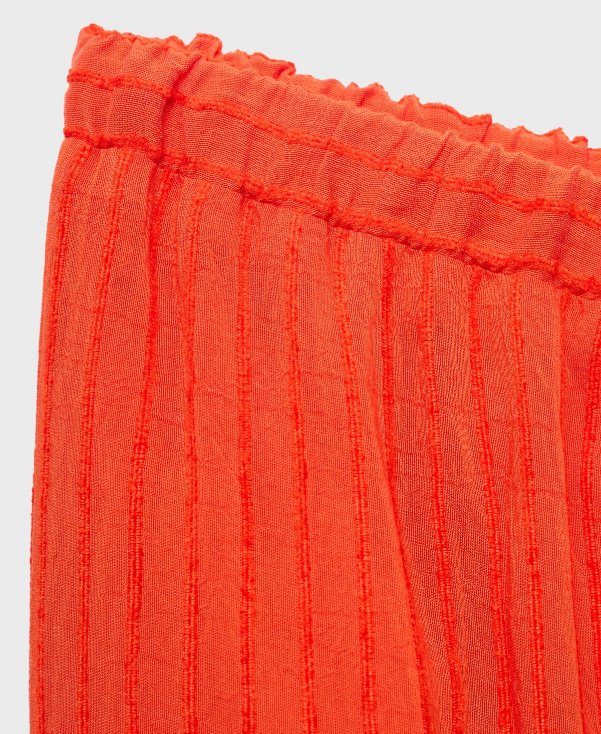 Mango Straight-leg Trousers With A Wrinkled Effect Orange In Orange