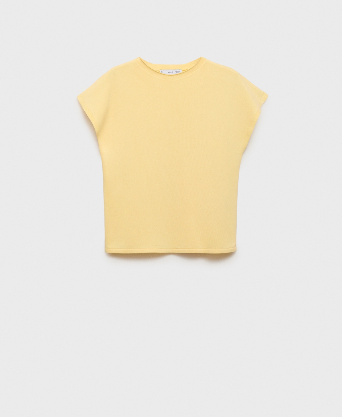 Mango Fine Knit Short Sleeve T-shirt In Yellow
