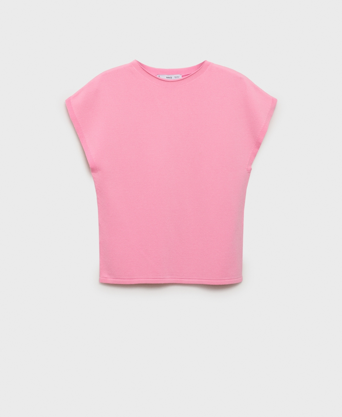 Mango Short Sleeve Sweater Pastel Pink In Pink