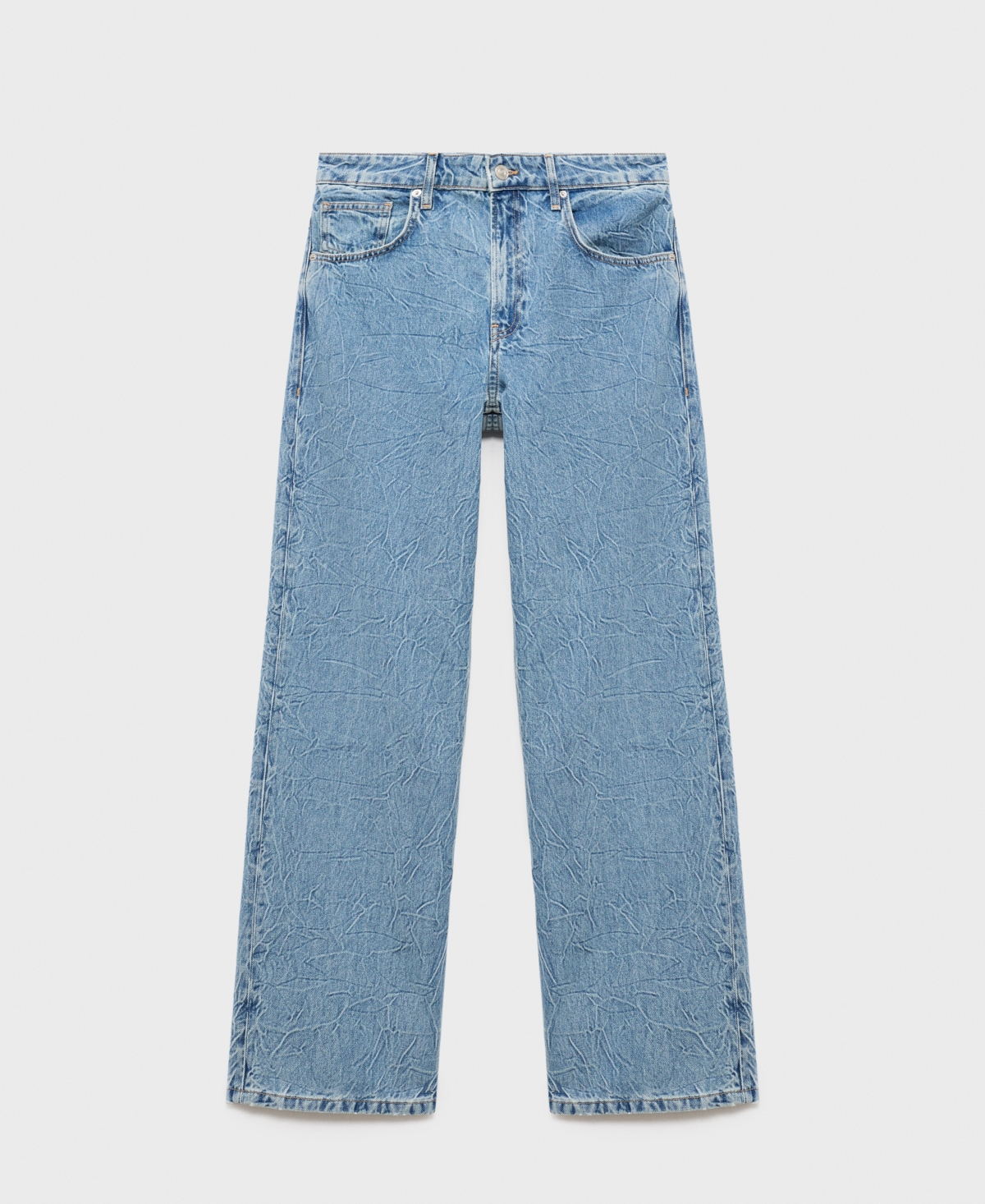 Mango Women's Mid-rise Straight Jeans In Blue