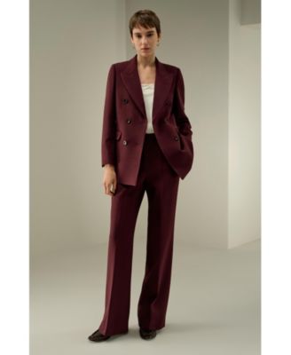 Women's Silk-Wool Twill Flare Pants