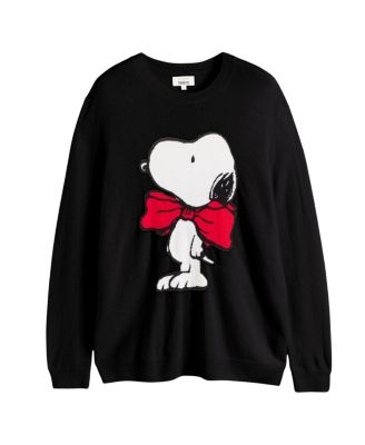 Women's Wool-Cashmere Bow Tie Snoopy Sweater