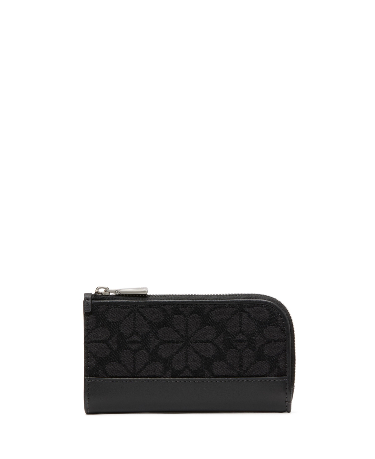 Kate Spade Devin Spade Flower Jacquard Small Bifold Wallet In Black