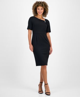 asymmetrical neckline sheath dress Kasper Women's Asymmetrical-Neck Dress, Regular & Petite Sleek and sophisticated Burgundy Dresses Karen Kane Women's Plus Primary colour:Royal Blue