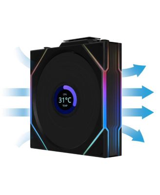 UNI FAN TL Wireless 1.6" LCD 120mm ARGB Case Fan, Black