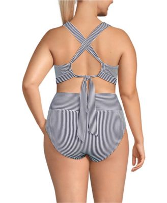 Plus Size V-Neck Bikini and High Waisted Bottom Swimsuit Set