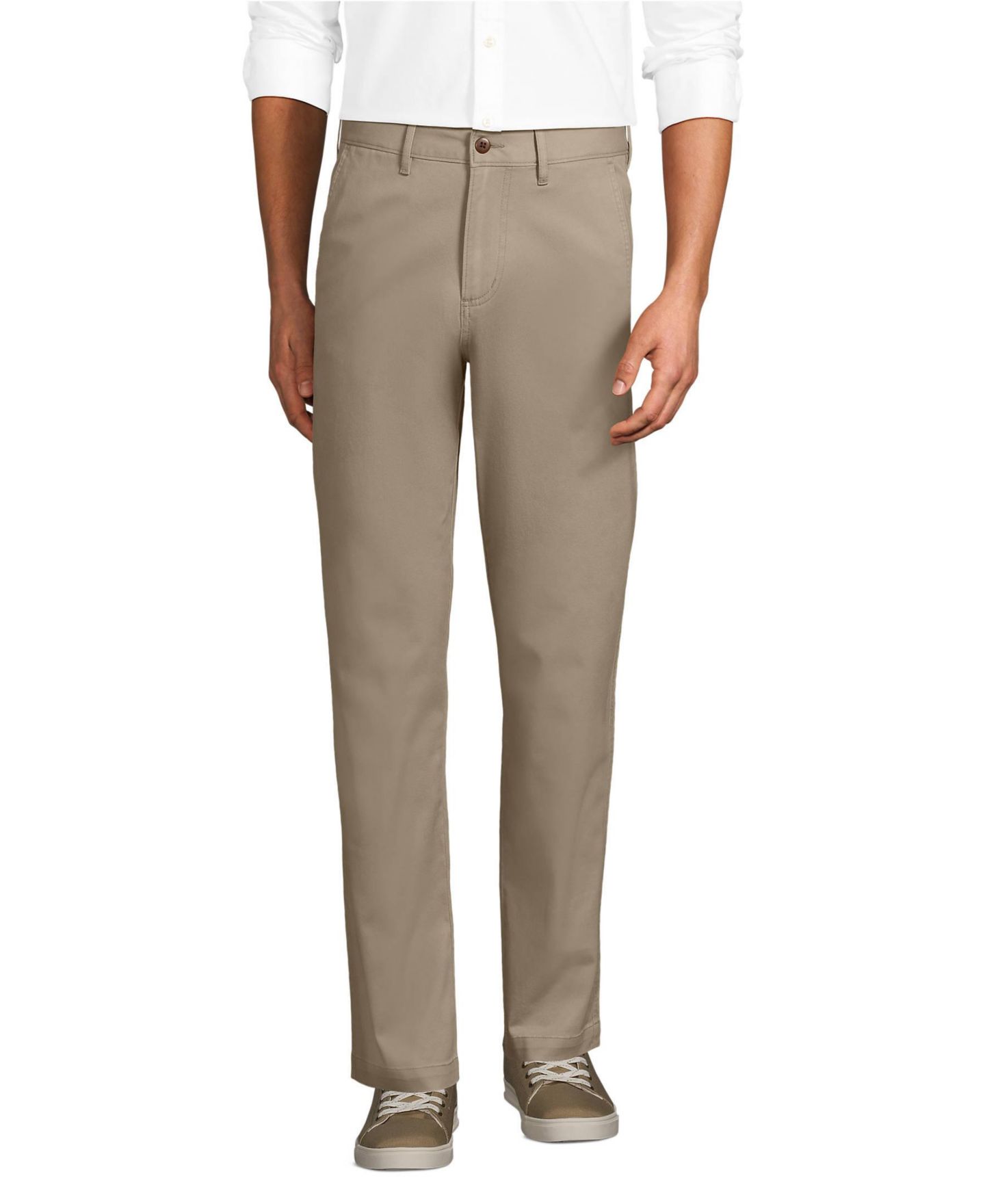 Мужские брюки Lands' End Knockabout Athletic Fit Chino Pant, цвет: Хаки — фото 1