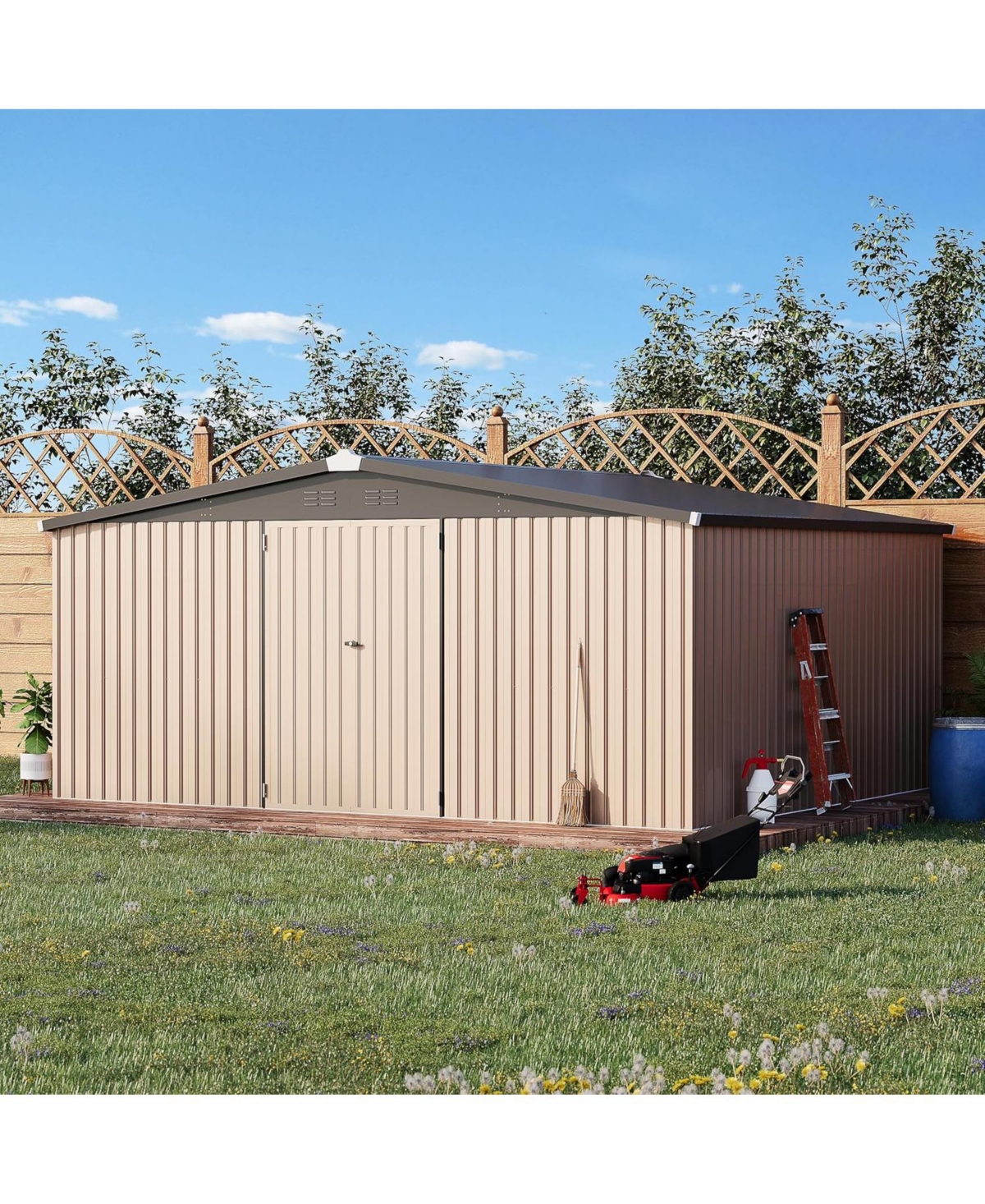 Aecojoy 14'x12' Outdoor Storage Shed