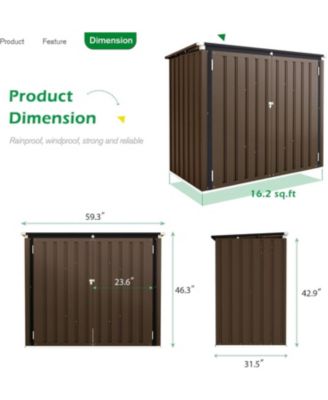 46 Cu.Ft Outdoor Trash Can Storage Shed
