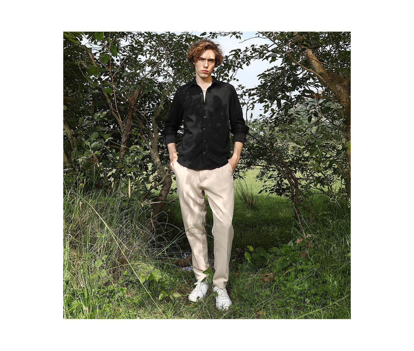 Мужская рубашка Cahoot Campus Sutra Solid Knit, цвет: Чёрный — фото 5